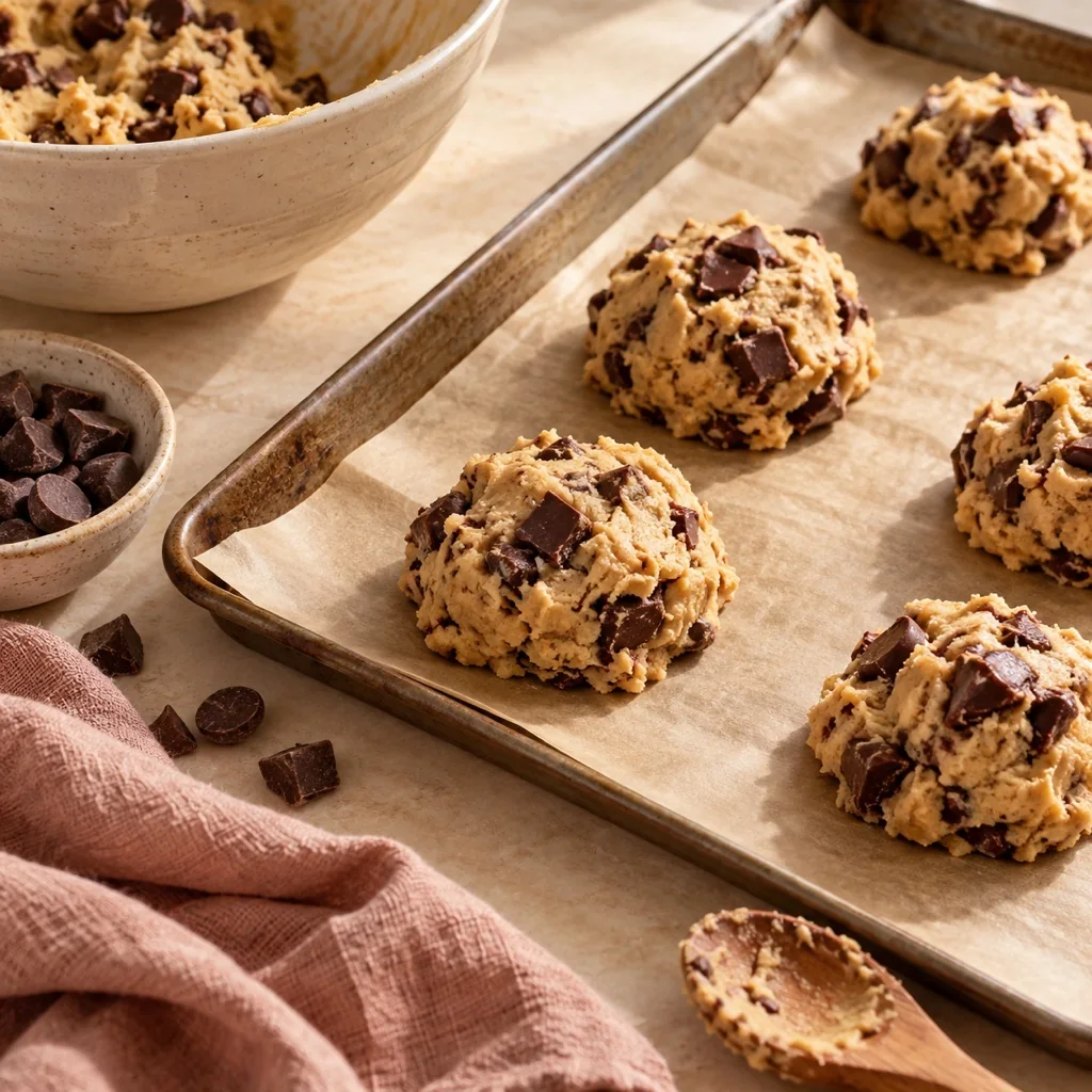 Imagem ilustrativa de uma etapa de preparo de cookies