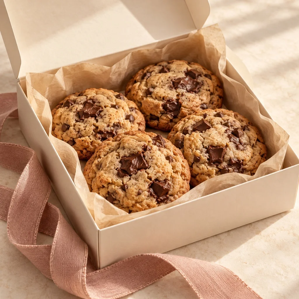 Imagem ilustrativa de cookies em uma caixa para presente
